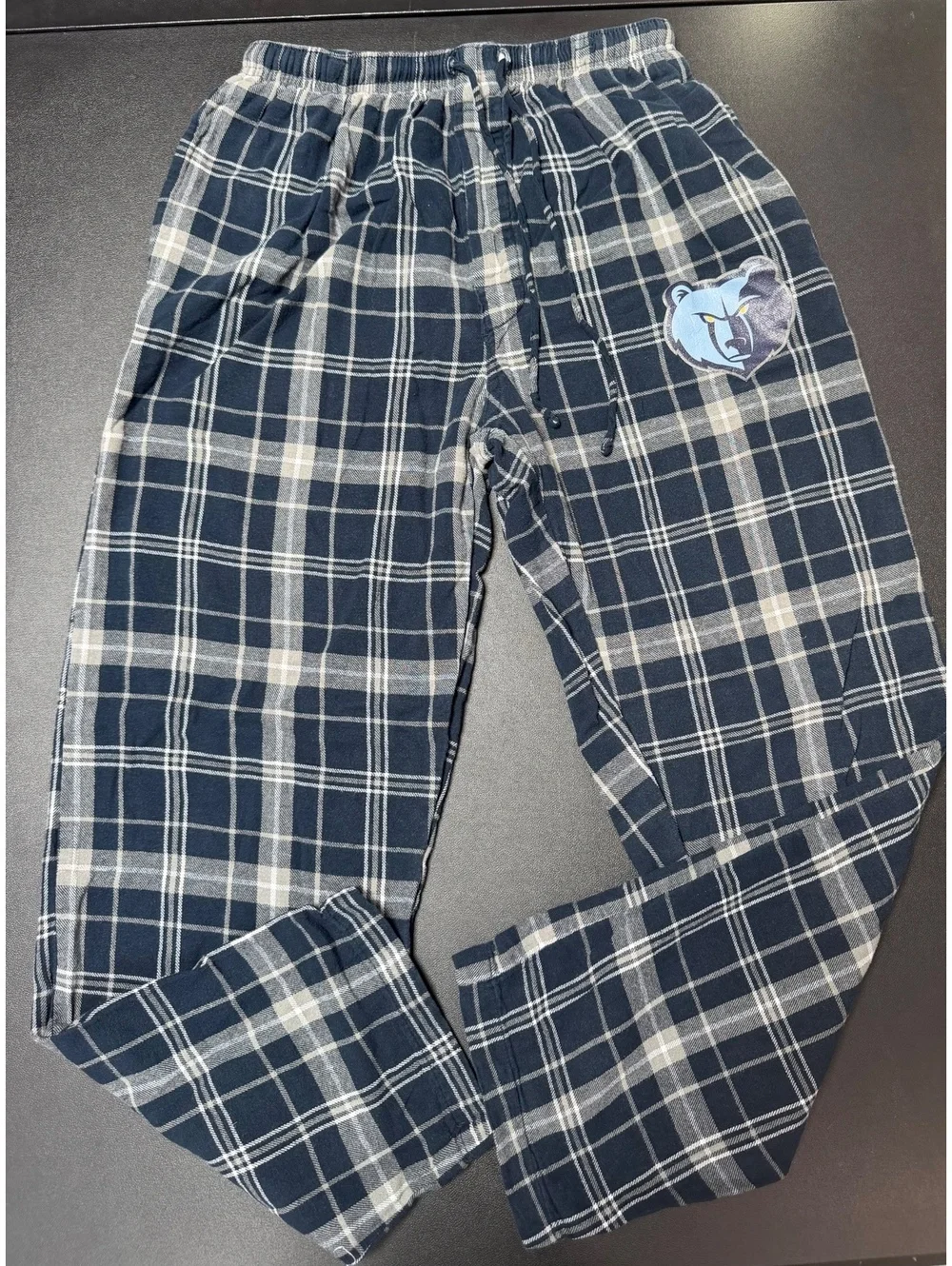 Memphis Grizzlies Men's Plaid Lounge Pajama Pants Blue Gray Soft Flannel Elastic